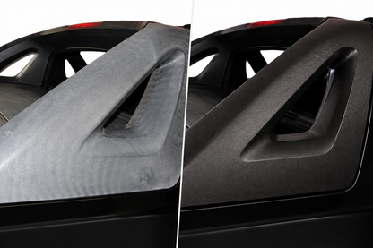 "Chevy Avalanche plastic trim before and after Armor-Dillo TS-1 restoration"